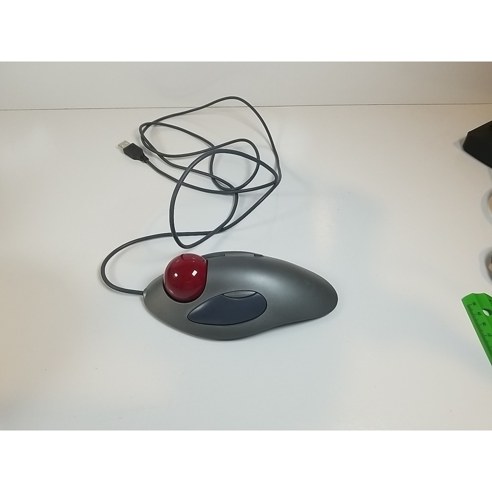 Logitech T-BC21 Trackman Marble Mouse USB Wired Tested and Works